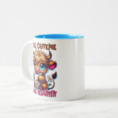 Inhale Caffeine Exhale Negativity  Tweekleurige Koffiemok (Voorkant links)