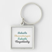 Inhale Cheeseburger Exhale Negatitivity-Sleutelhan Sleutelhanger (Voorkant)