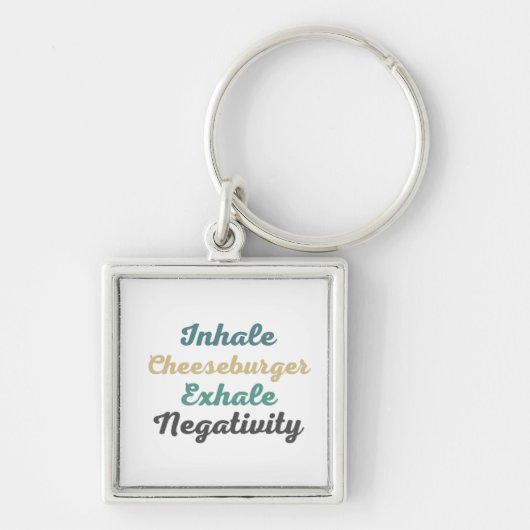 Inhale Cheeseburger Exhale Negatitivity-Sleutelhan Sleutelhanger (Voorkant)