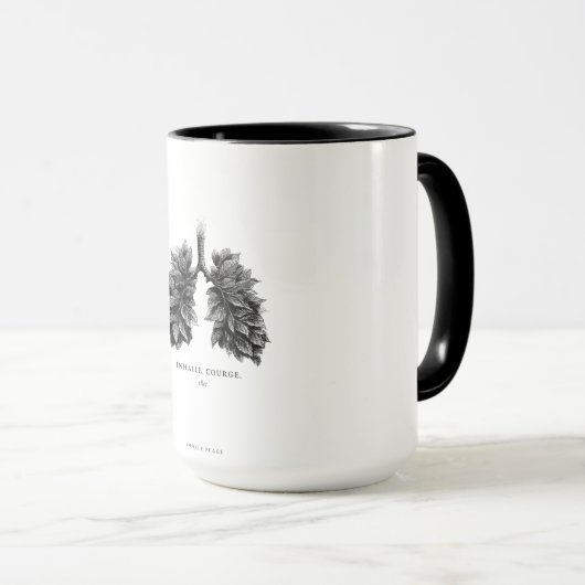 "Inhale Courage" Conceptual Art | Lungs Made of Le Mok (Voorkant rechts)