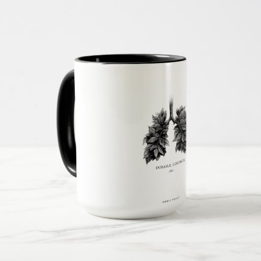 "Inhale Courage" Conceptual Art | Lungs Made of Le Mok (Voorkant links)