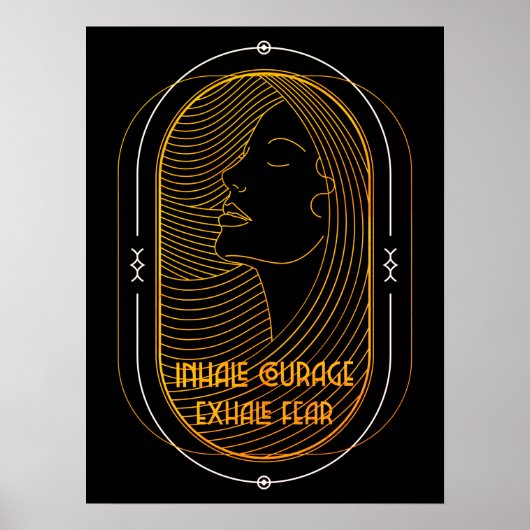 Inhale Courage Exhale Fear Motivational Quote  Poster (Voorkant)