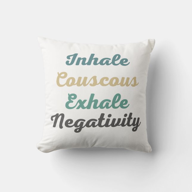 Inhale Couscous Exhale Negatitive Sierkussen (Voorkant)