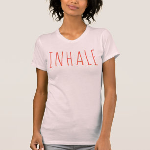 Inhale, doe-het-zelf lettertype+ kleur t-shirt