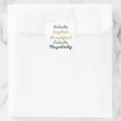 Inhale Engelstalige Breakfast Exhale Negativiteit Vierkante Sticker (Tas)