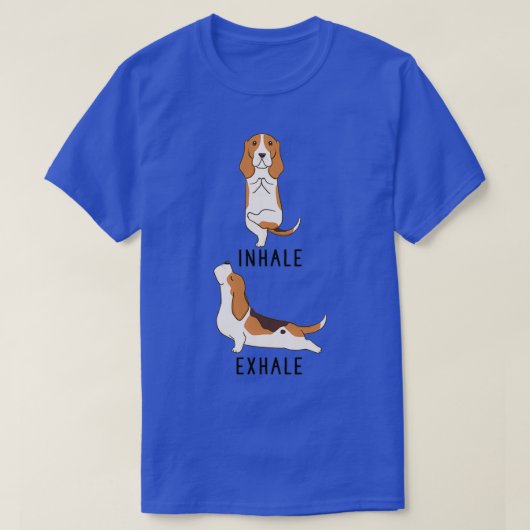 Inhale Exhale Basset Hound Yoga T-shirt (Design voorkant)