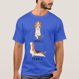 Inhale Exhale Basset Hound Yoga T-shirt
