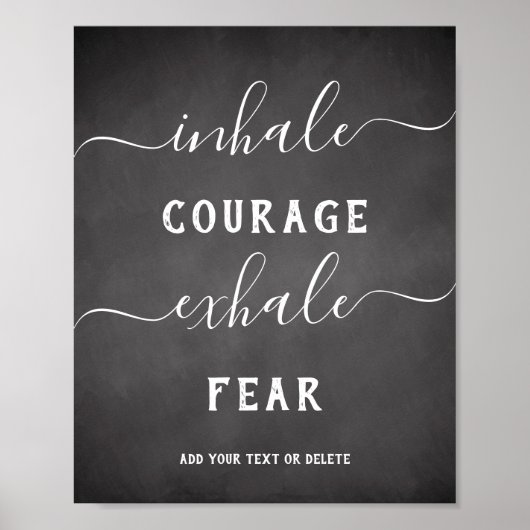Inhale Exhale Black White Inspirerend Poster (Voorkant)