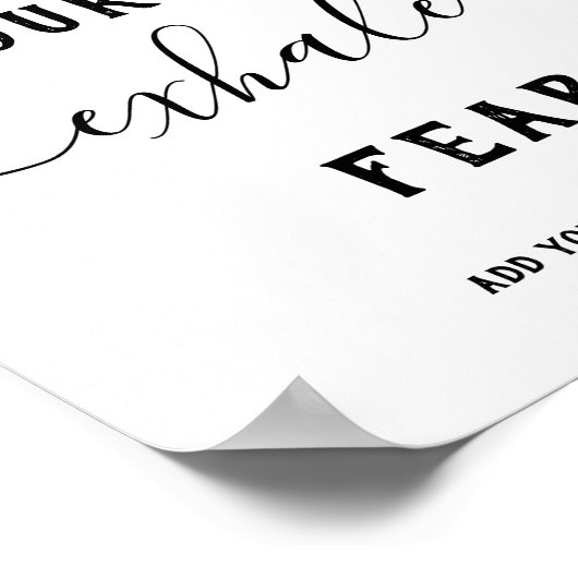 Inhale Exhale Black White Yoga Quote Poster (Hoek)