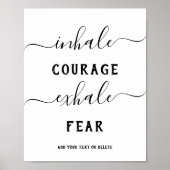 Inhale Exhale Black White Yoga Quote Poster (Voorkant)