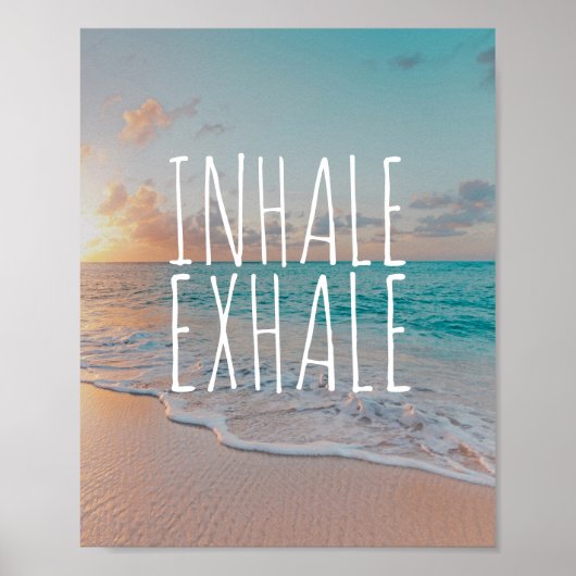 Inhale Exhale Caribbean Beach Paradise Poster (Voorkant)