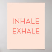 Inhale Exhale Coral Pink Motivatie Yoga Quote