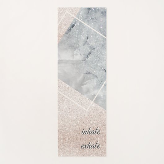 Inhale Exhale Elegant Space Marble Gold Sprinkle Yogamat (Voorkant)