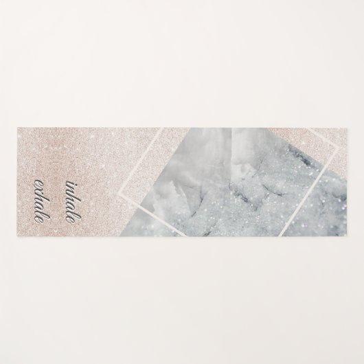 Inhale Exhale Elegant Space Marble Gold Sprinkle Yogamat (Voorkant (horizontaal))