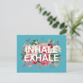 Inhale Exhale Floral Typografie Briefkaart (Staand voorkant)