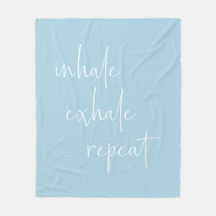 Inhale Exhale Inspirerend Quote minimalistisch bla Fleece Deken