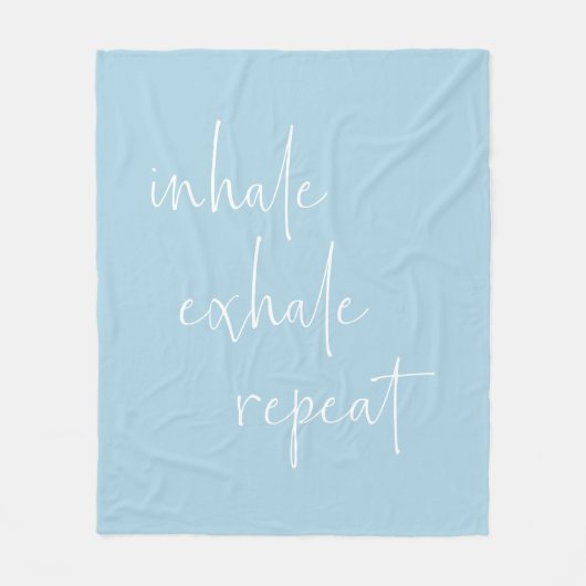 Inhale Exhale Inspirerend Quote minimalistisch bla Fleece Deken (Voorkant)