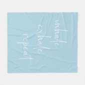 Inhale Exhale Inspirerend Quote minimalistisch bla Fleece Deken (Voorkant (Horizontaal))