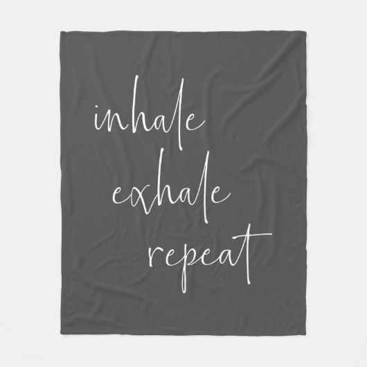 Inhale Exhale Inspirerend Quote minimalistisch gri Fleece Deken (Voorkant)