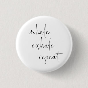 Inhale Exhale Meditation Calm Breathe Minimalist Ronde Button 3,2 Cm