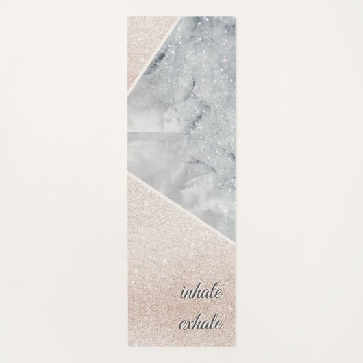Inhale Exhale Modern Glitter Sprinkle and Marble Yogamat (Voorkant)
