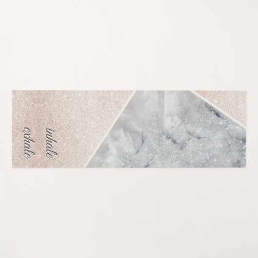 Inhale Exhale Modern Glitter Sprinkle and Marble Yogamat (Voorkant (horizontaal))