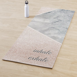 Inhale Exhale Modern Glitter Sprinkle and Marble Yogamat