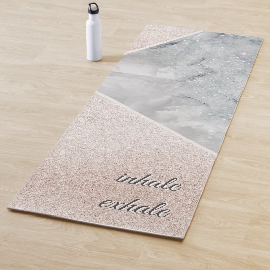 Inhale Exhale Modern Glitter Strooi en Marmer Yogamat (In situ)