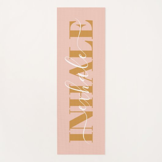 Inhale exhale modern zwart-roze oranje citaat yogamat (Voorkant)