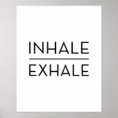 Inhale Exhale Motivatie Typografie Yoga Quote Poster (Voorkant)