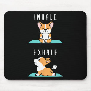 Inhale Exhale Namaste Yoga Corgi Hond Innerlijke M Muismat