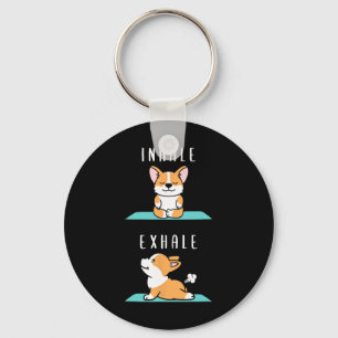 Inhale Exhale Namaste Yoga Corgi Hond Innerlijke M Sleutelhanger