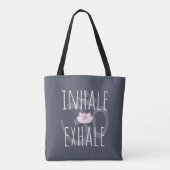 Inhale Exhale Om Pink Lotus Flower Tote Bag (Achterkant)