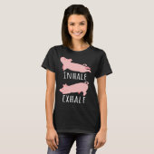 Inhale Exhale Pig Yoga Meditation Workout Exercise T-shirt (Voorkant volledig)