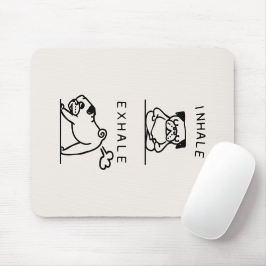 Inhale Exhale Pug Blanket Muismat (Met muis)
