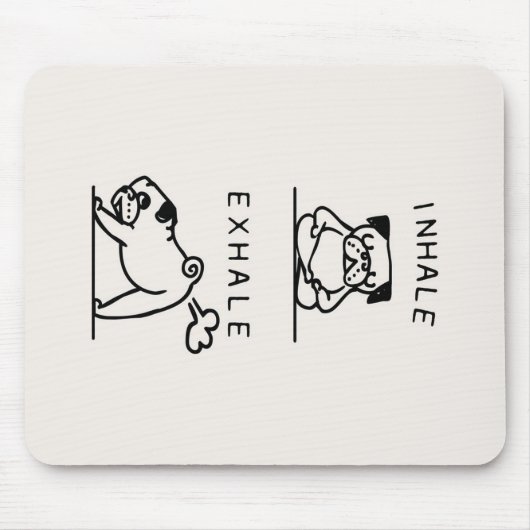 Inhale Exhale Pug Blanket Muismat (Voorkant)