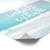 inhale exhale quote pastel ocean beach art text  poster (Hoek)