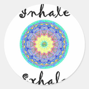 inhale exhale ronde sticker