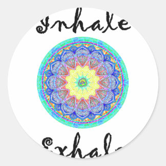 inhale exhale ronde sticker