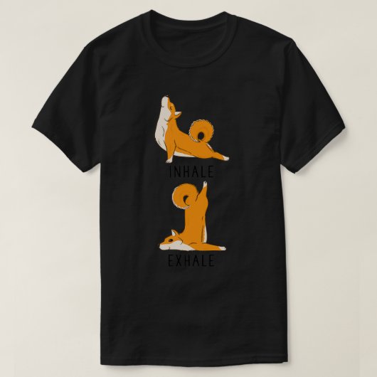Inhale Exhale Shiba Inu Yoga T-shirt (Design voorkant)