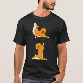 Inhale Exhale Shiba Inu Yoga T-shirt