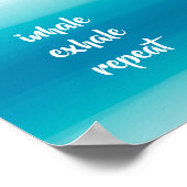 inhale exhale turquoise en blue stripes spa poster (Hoek)