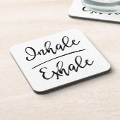 Inhale Exhale Typografie Bier Onderzetter (Linkerzijde)