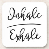 Inhale Exhale Typografie Bier Onderzetter (Voorkant)