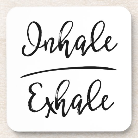 Inhale Exhale Typografie Bier Onderzetter (Voorkant)