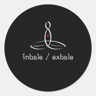 Inhale Exhale - Witte Fancy stijl Ronde Sticker