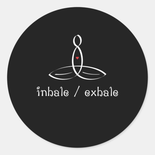 Inhale Exhale - Witte Fancy stijl Ronde Sticker (Voorkant)