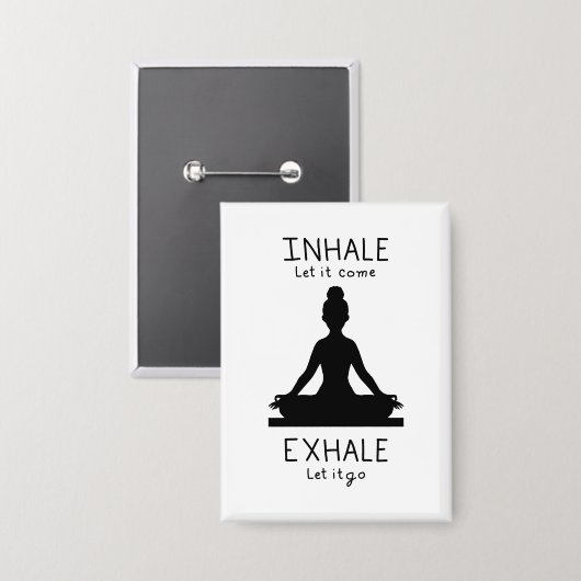 Inhale Exhale Yoga Button (Voorkant / Achterkant)