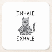 Inhale Exhale Yoga Cat Kartonnen Onderzetters (Voorkant)