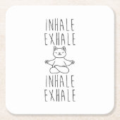 inhale Exhale yoga cat Kartonnen Onderzetters (Voorkant)